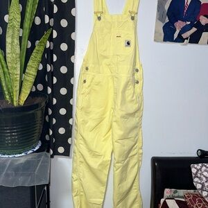 Carhartt Women's Pale Yellow Denim Overalls